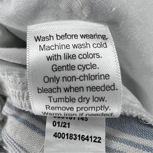 Small SO Brand Blue White Striped Pull On Shorts Elastic Waist Rayon Pockets - Picture 6 of 7